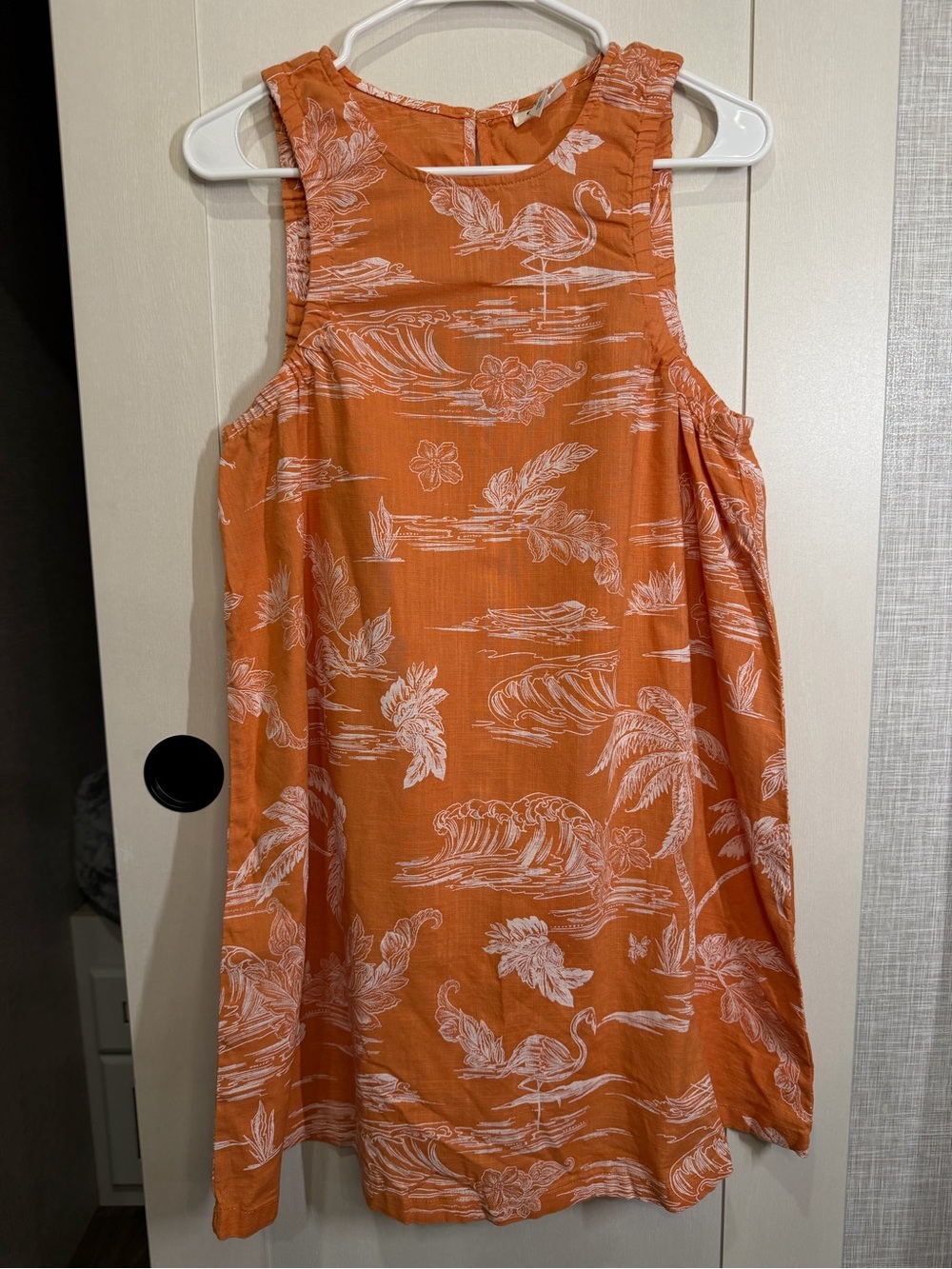 a.n.a Orange Sleeveless Tropical Print One-Piece